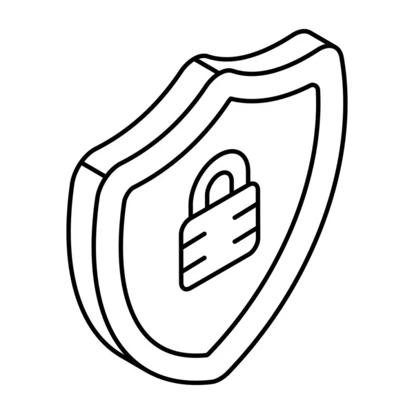 Icono Diseño Editable Escudo Bloqueado — Vector de stock