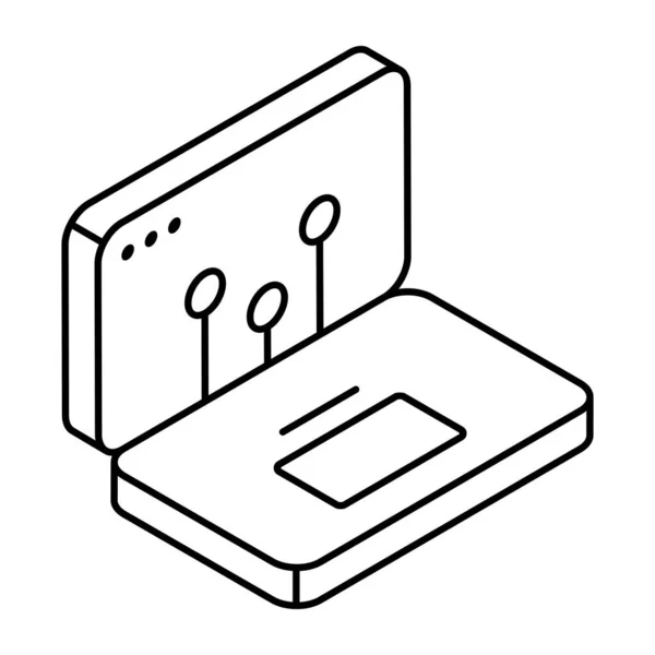 Design Icône Réseau Ordinateur Portable — Image vectorielle