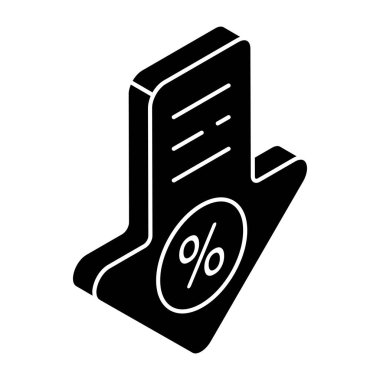 İndirim okunun bir glyph tasarım simgesi 
