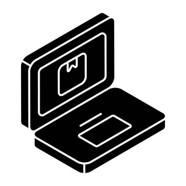 Çevrimiçi paketin bir simge tasarımı