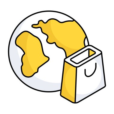 Editable design icon of global shopping 