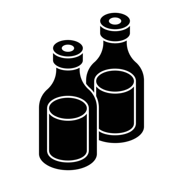 Modern Design Icon Wine Bottles — Stok Vektör