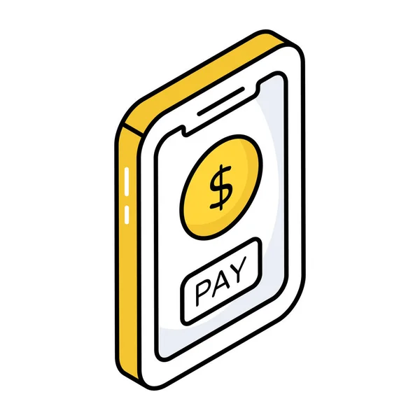 Mobile Payment Icon Editable Vector — Stockový vektor