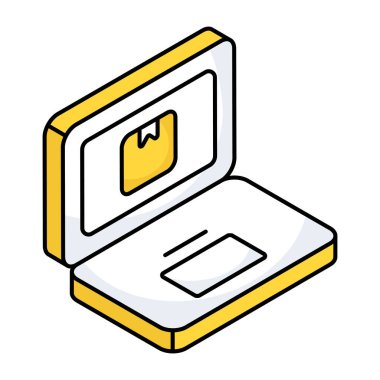 Çevrimiçi paketin bir simge tasarımı