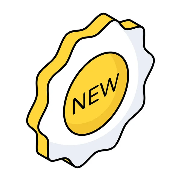 Flat Design Icon New Badge — Stock Vector