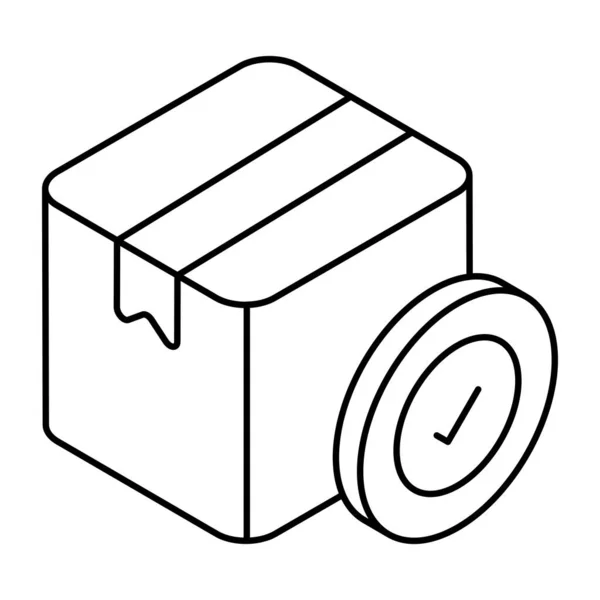 Icono Diseño Moda Paquete Verificado — Vector de stock