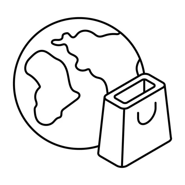 Editable Design Icon Global Shopping — Image vectorielle