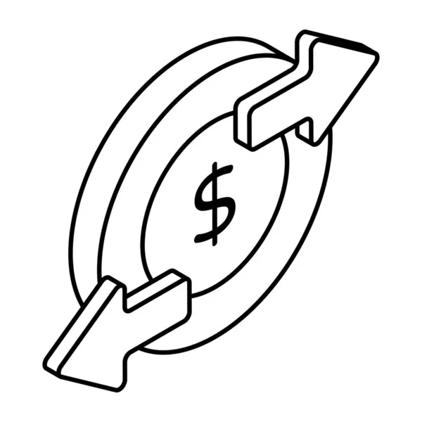 Ícone Design Criativo Transferência Dinheiro — Vetor de Stock