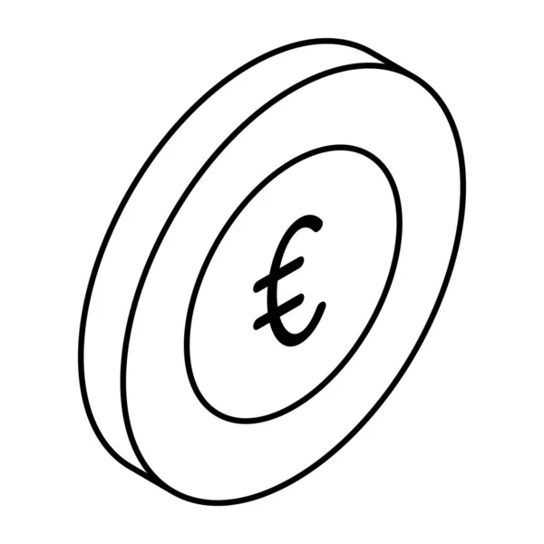 Trendig Vektorutformning Euromynt — Stock vektor