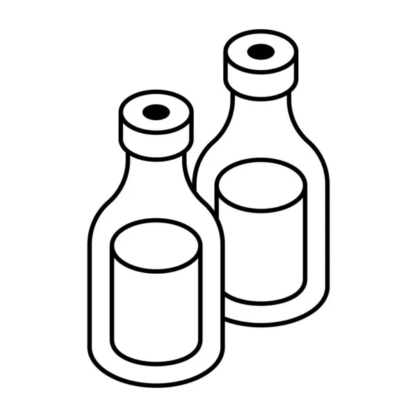 Ikon Desain Modern Botol Anggur - Stok Vektor