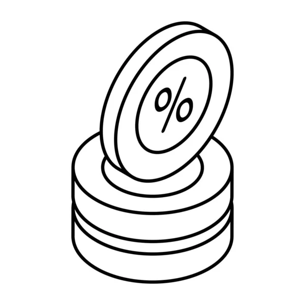 Eine Perfekte Design Ikone Für Discount Münzen — Stockvektor