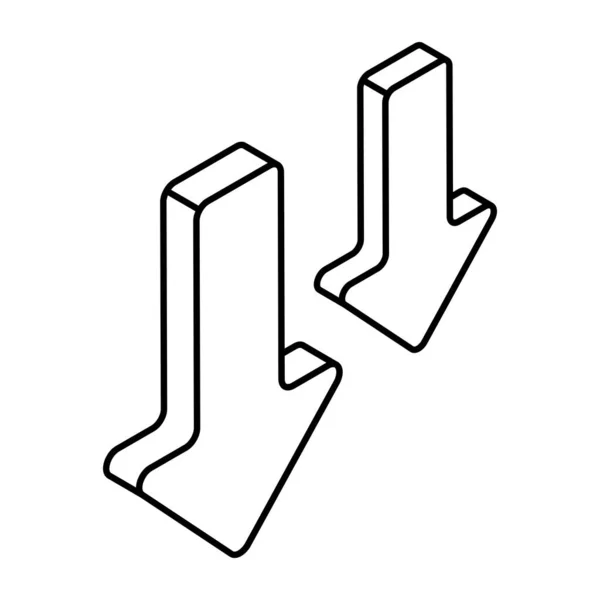Icono Diseño Moderno Flechas Hacia Abajo — Vector de stock