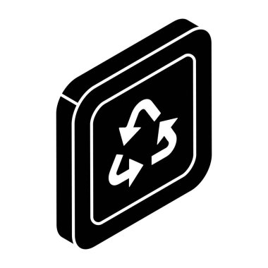Geri dönüşümün kavramsal katı tasarım simgesi 
