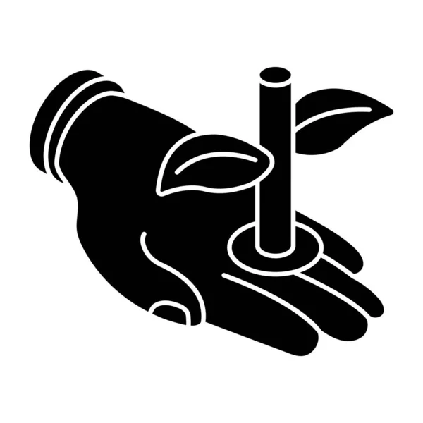 Leaf Hand Concept Eco Care — Vector de stock