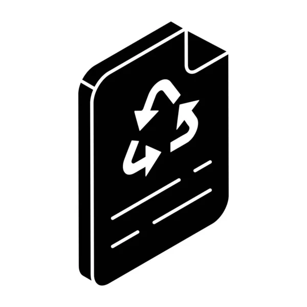 Conceptualizing Solid Design Icon Paper Recycling — Vettoriale Stock
