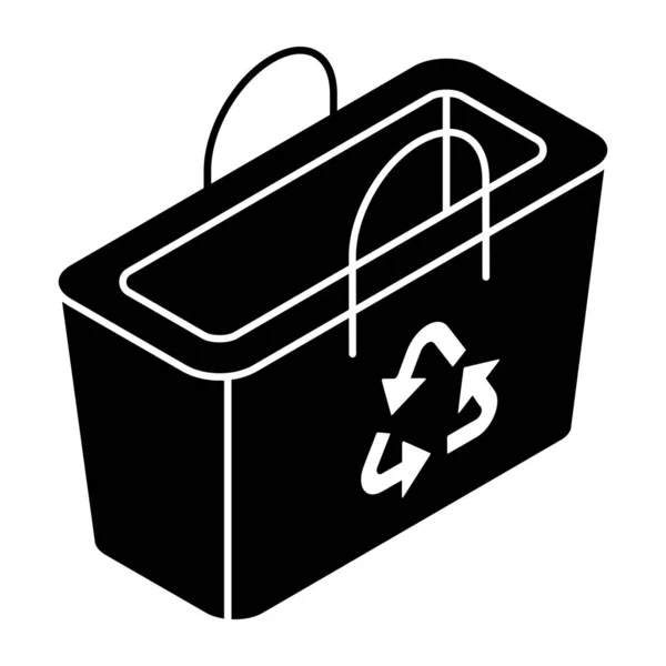 Konceptualna Stała Ikona Projektu Recyklingu Koszyka — Wektor stockowy