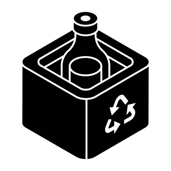 Conceptualizing Solid Design Icon Bottle Recycling — Vetor de Stock
