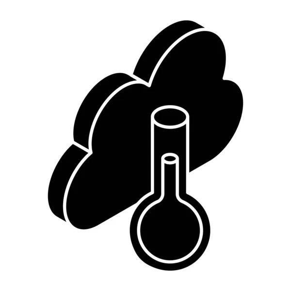 Dokonalá Designová Ikona Cloudového Teploměru — Stockový vektor