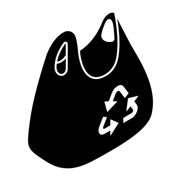 塑料袋循环利用的概念性固体设计图标 — 图库矢量图片