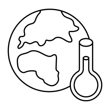 Thermometer with globe denoting concept of global temperature 