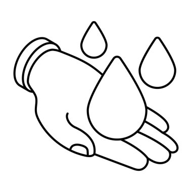 Su bakımı için bir çizgi tasarımı simgesi