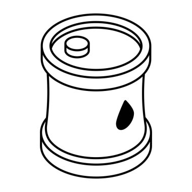 Editable design icon of oil drum