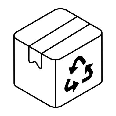 Paket geri dönüşümünün vektör tasarımı 