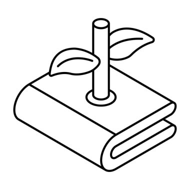 Editable design icon of eco book