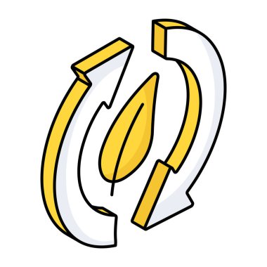 Conceptual flat design icon of eco recycling 