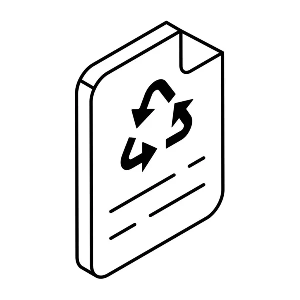 纸回收的概念化线路设计图标 — 图库矢量图片