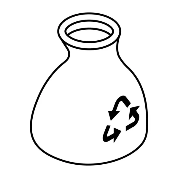 Conceptual Line Design Icon Flask Recycling — Stock Vector