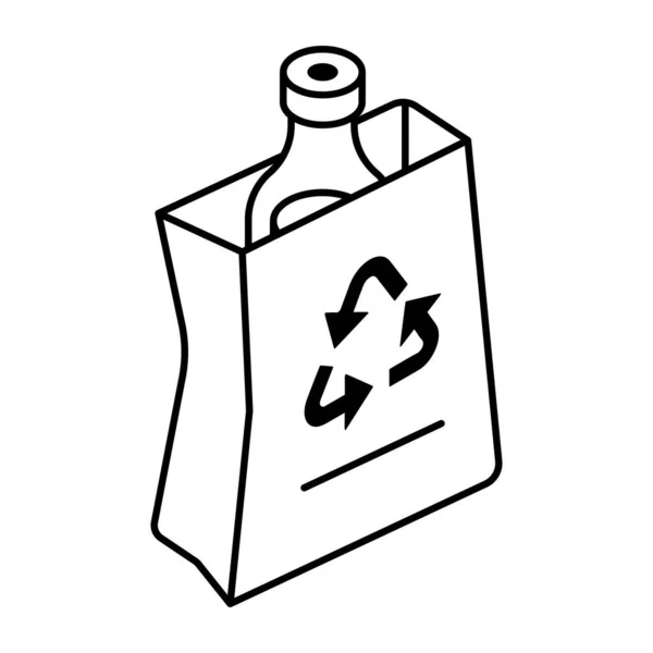 Konzeptlinien Design Ikone Des Flaschenrecyclings — Stockvektor