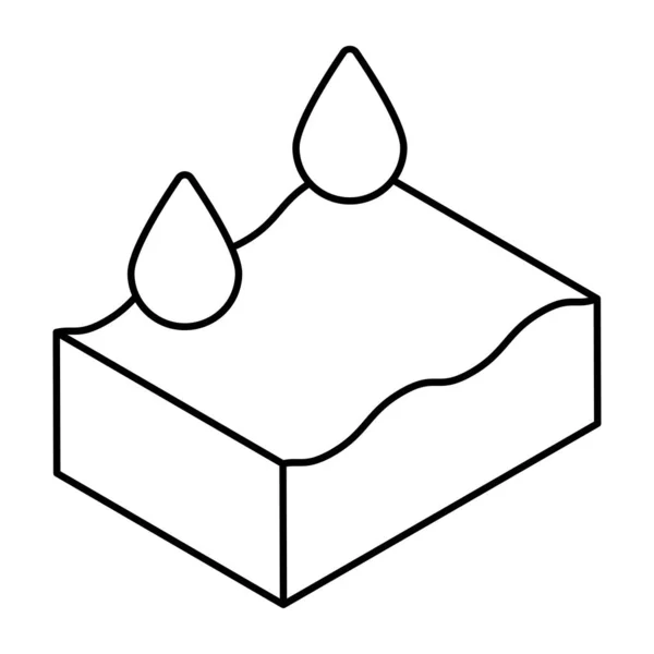 Eine Liniendesign Ikone Der Wassertropfen — Stockvektor