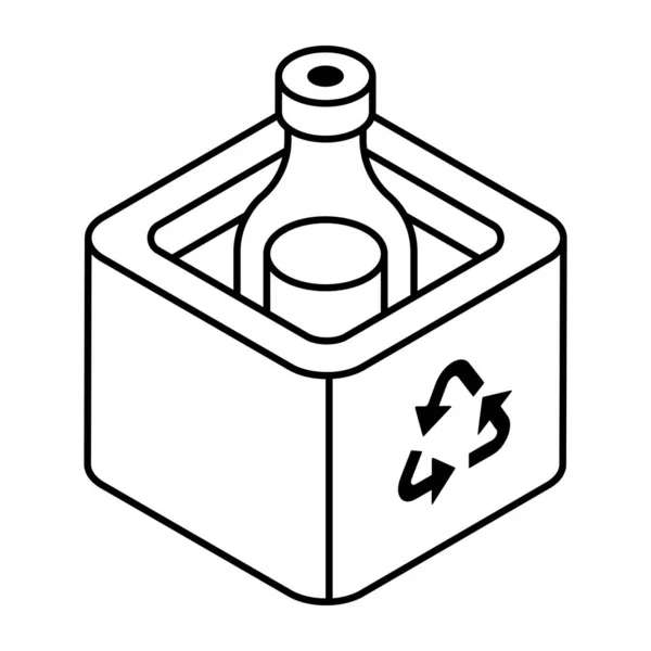 Концептуализация Линейного Дизайна Иконки Утилизации Бутылок — стоковый вектор