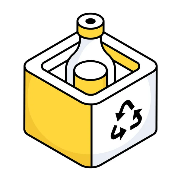 Flache Design Ikone Des Flaschenrecyclings Konzipieren — Stockvektor
