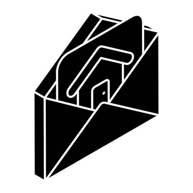 özellik e- postasının katı tasarım simgesi