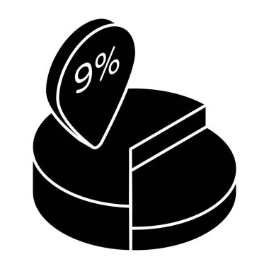 Analitik konumun katı tasarım simgesi 