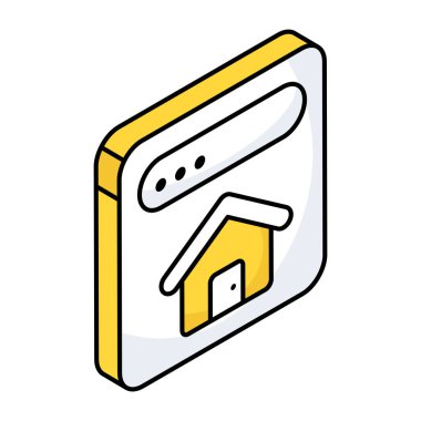 Gayrimenkul sitesinin kavramsal düz tasarım simgesi