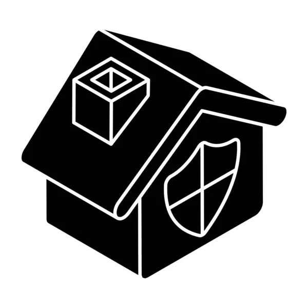 安全な家の編集可能なデザインアイコン — ストックベクタ