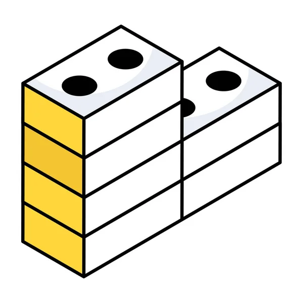 Icono Diseño Único Ladrillos — Vector de stock