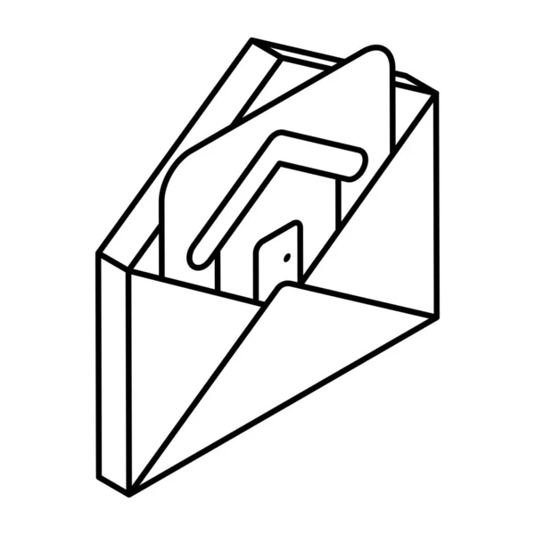 Lineare Design Ikone Der Immobilienpost — Stockvektor