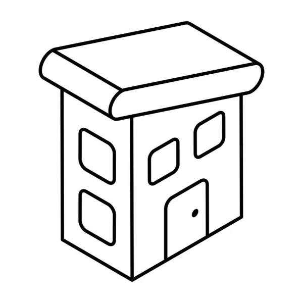 Икона Современного Дизайна Коммерческого Здания — стоковый вектор