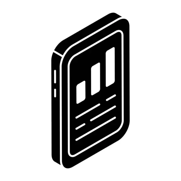 Иконка Дизайна Таблиц Мобильной Аналитики Данных — стоковый вектор