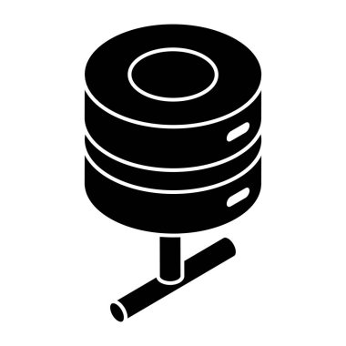 Veritabanı ağının düz tasarım simgesi 