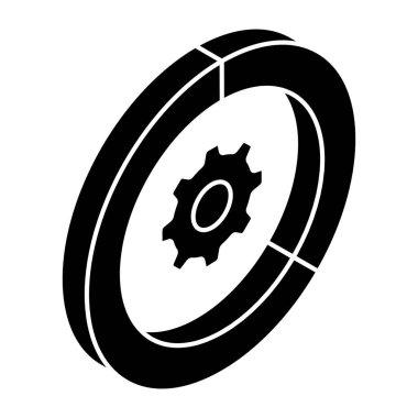 Grafik ayarlama simgesi, pasta grafiğinin vektör tasarımı vites içinde