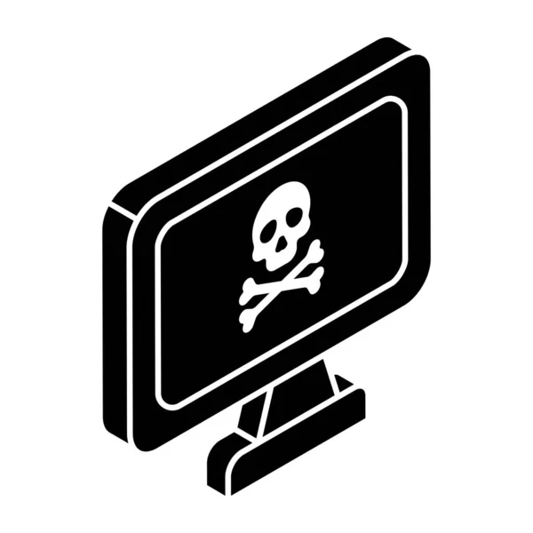 Icono Diseño Plano Piratería Web — Vector de stock