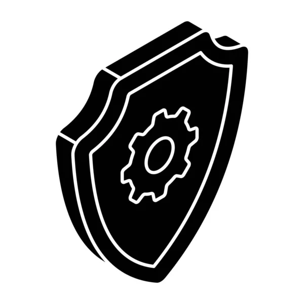 Gear Shield Icon Security Setting — Stockový vektor