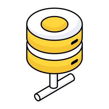 Veritabanı ağının düz tasarım simgesi 