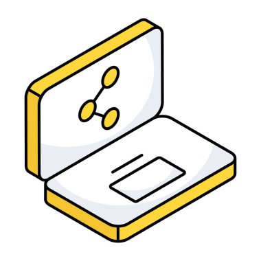 Dizüstü bilgisayarın düz tasarım simgesi 