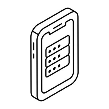 Mobil sunucunun bir simge tasarımı 